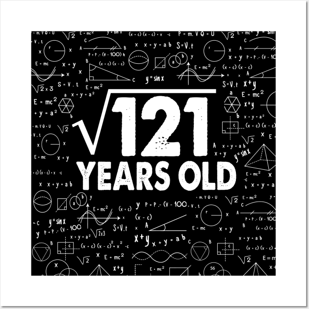 Square Root of 121 11th Birthday 11 Years Old Math Science Lover Gifts Nerdy Geeky Gift Idea Wall Art by smtworld